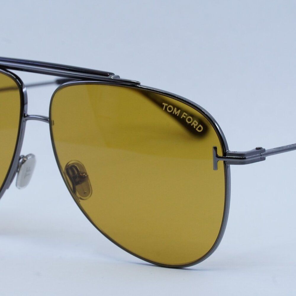 NEW TOM FORD BRADY FT1018 08E SILVER BROWN SUNGLASSES - Picture 4 of 11